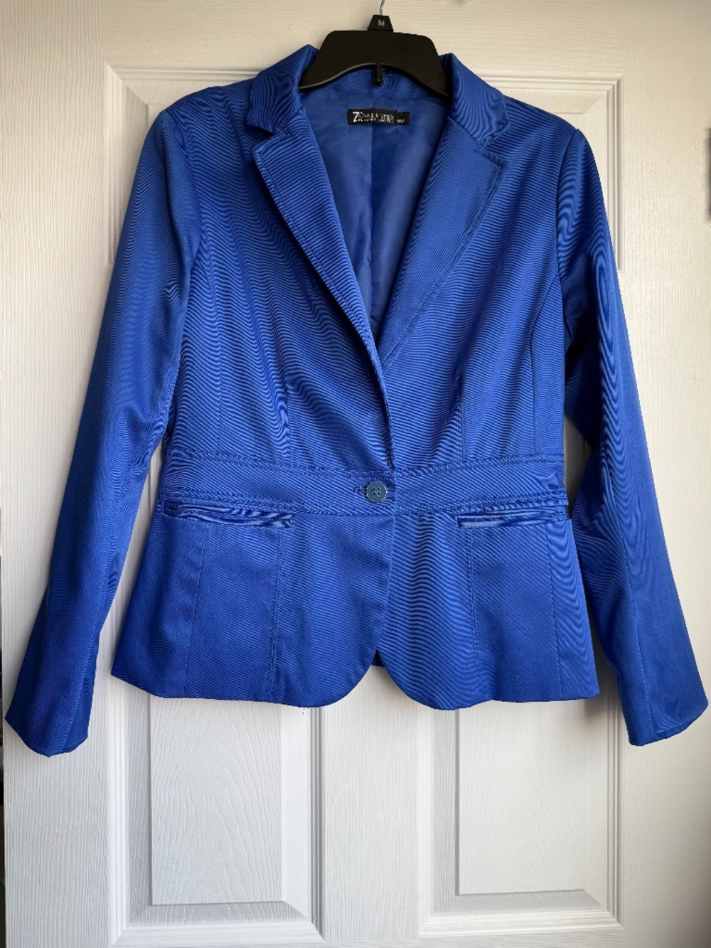 7th Avenue Design Studio NY&Co Bright Cobalt Royal Blue Tailored Blazer Size 10